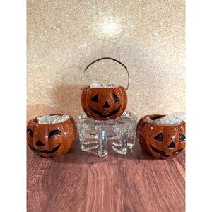 Vintage Set of 3 Country‎ Pumpkin Candy Dishes – Aldi Exclusive (Creepy Cute!)